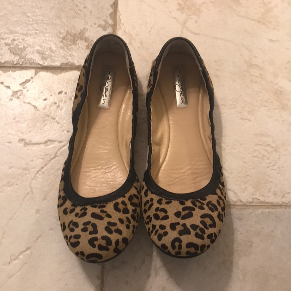 Halogen leopard print calf hair flats